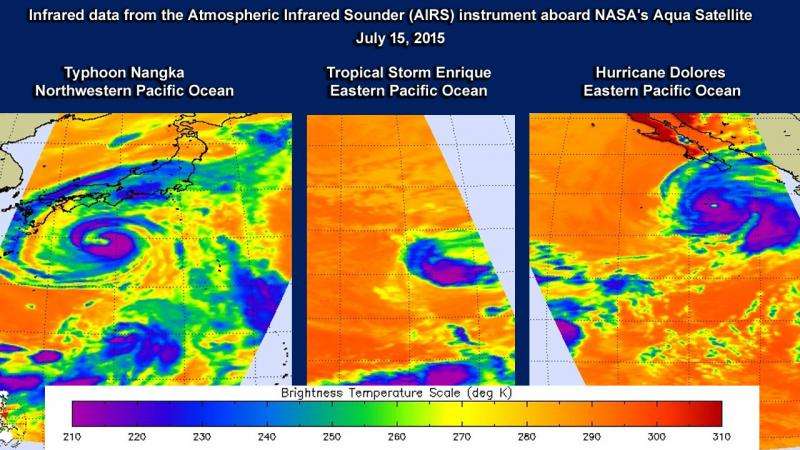 A lesson in infrared light - looking at three tropical cyclones