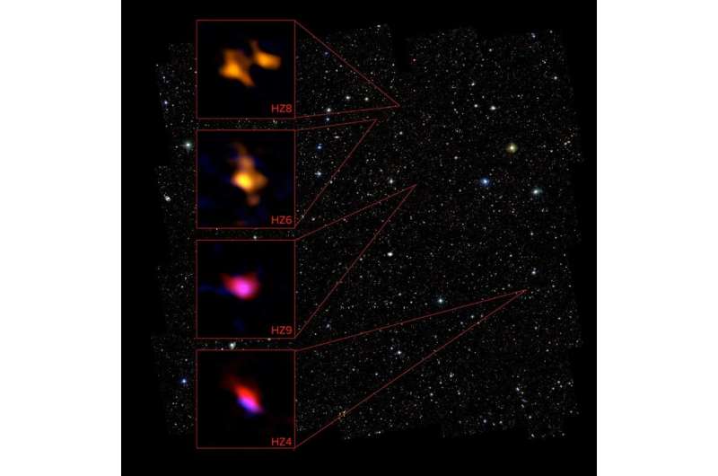 ALMA detects carbon 'smog' permeating interstellar atmospheres of early galaxies