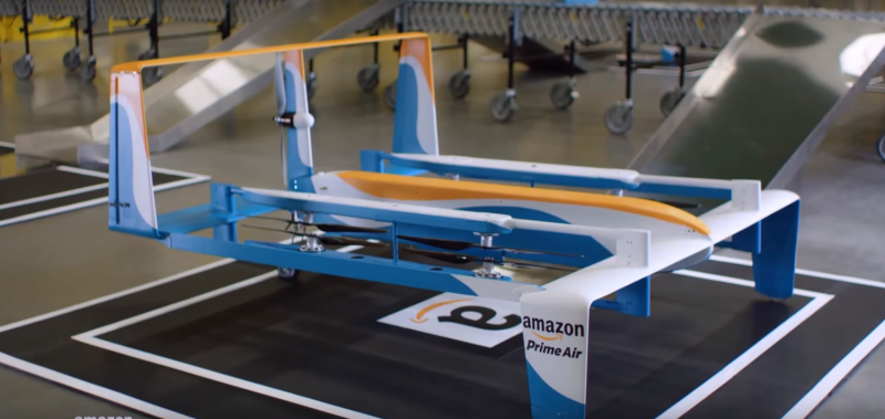 Amazon delivery drone shows hybrid nature of vertical-to-horizontal (w/ video)