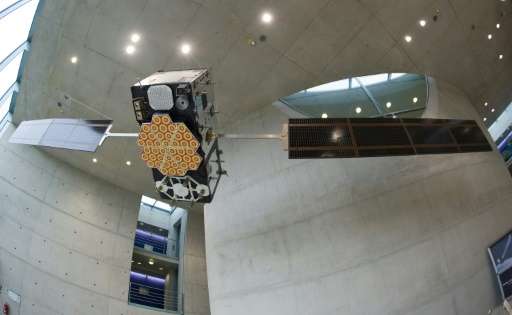 A model of the Galileo satellite is seen at the German Aerospace Center in Oberpfaffenhofen, near Wessling, Bavaria, in 2011