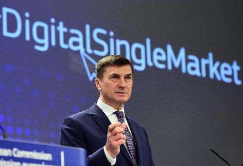 Andrus Ansip, European Commissioner for Digital Single Market, holds a press conference at the European Commission in Brussels, 