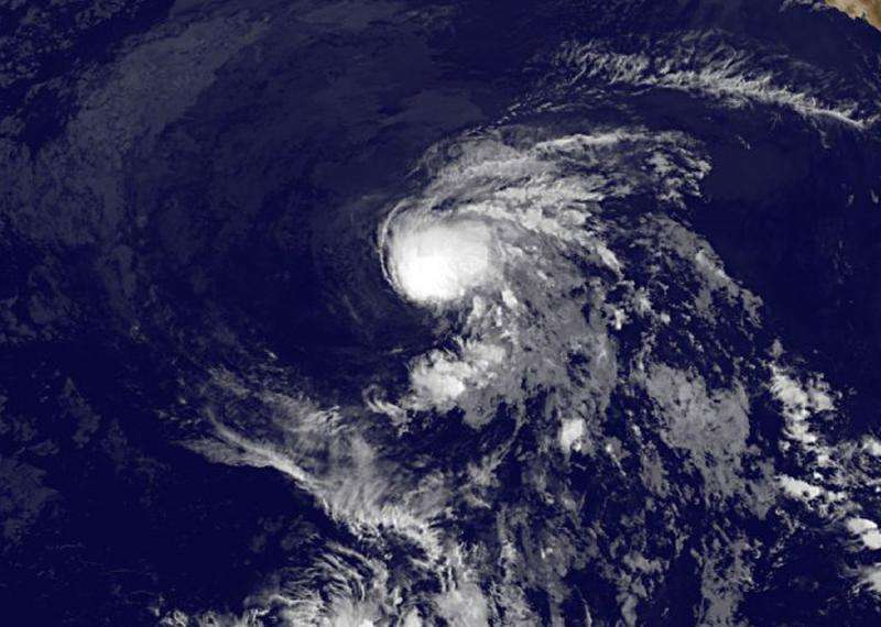 A satellite view of Tropical Storm Enrique