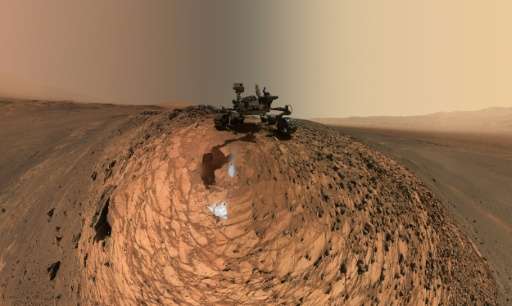 A self-portrait of NASA's Curiosity Mars rover revealing the vehicle above the &quot;Buckskin&quot; rock target, where the missi
