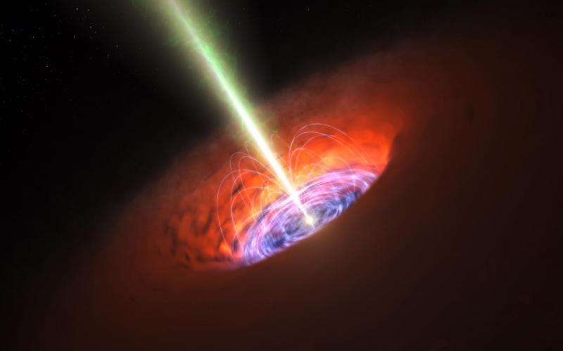 Astronomers reveal supermassive black hole's intense magnetic field