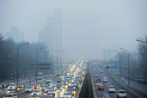 A thick smog hangs over Beijing as pollutant levels rose above safe levels—25-fold at times—forcing city authorities to order a 