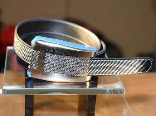 Belty, a smart belt from Paris-based Emiota, is displayed at CES Unveiled, the opening event for the media preview days at the 2