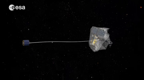 Catching dead satellites with nets