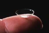 Contact lens sensor safe for patients with thyroid eye disease