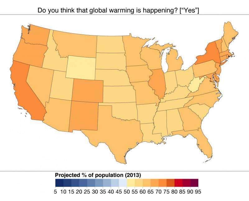 Contiguous U.S. Climate Change Opinion, State by State