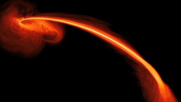 Cosmic jets light up black hole’s snack