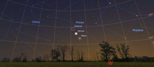 Dance of the planets in the evening sky