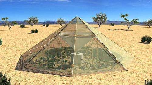 Dew Collector: Greenhouse for food growth, water