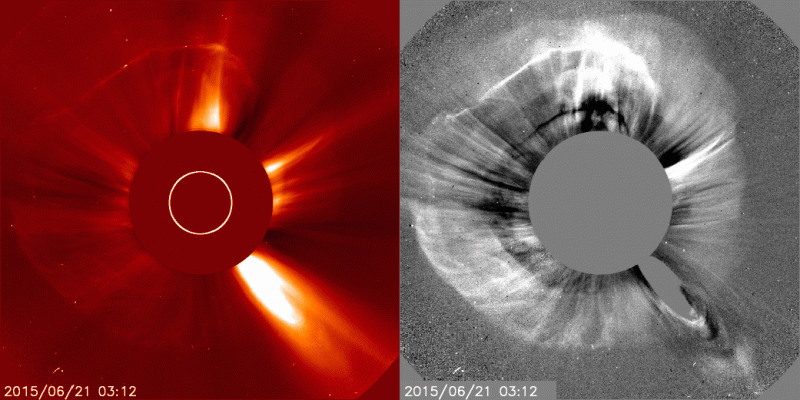 Earth-directed CME lights the skies