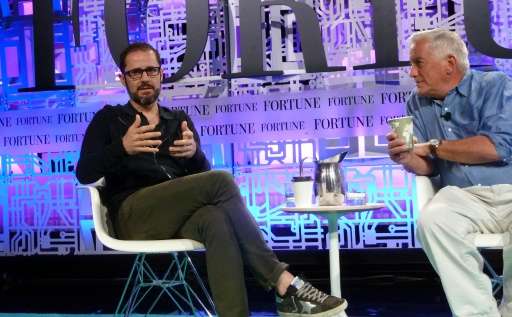 Evan Williams, a co-founder and current board member of Twitter and the current CEO of the Medium blogging platform, speaks at t