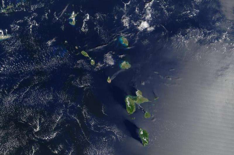 Evidence of past volcanic activity in the Caribbean Sea
