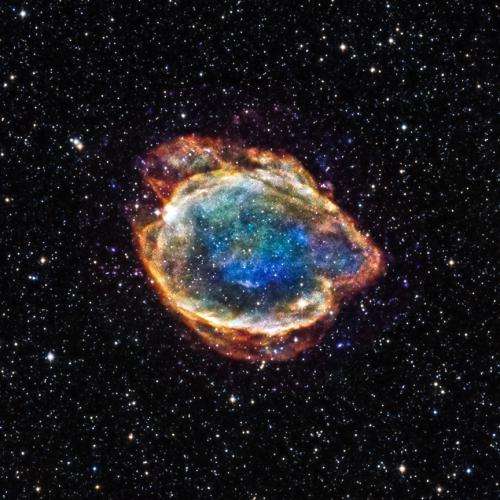 Exploded star blooms like a cosmic flower