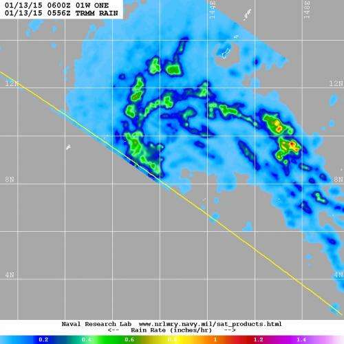 First Northwestern Pacific tropical depression has moderate rainfall