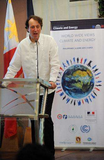 French ambassador to the Philippines Gilles Garachon speaks during a climate debate forum titled &quot;World Wide Views on Clima