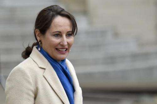 French minister for Ecology, Sustainable Development and Energy Segolene Royal says low oil prices pose a threat to efforts to b