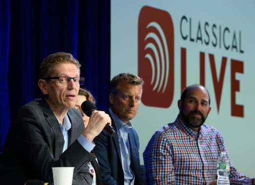 Gary Hanson, executive director of the Cleveland Orchestra, announces the launch of Classical Live on Google Play Music at a new