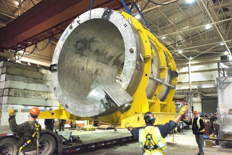 Giant electromagnet arrives at Brookhaven Lab to map melted matter
