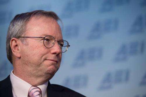 Google executive chairman Eric Schmidt speaks on technology on March 18, 2015 at the American Enterprise Institute in Washington