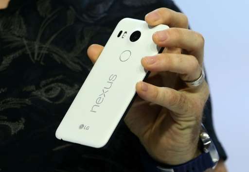 Google VP of engineering Dave Burke announces a new Nexus 5X phone during a Google media event on September 29, 2015 in San Fran