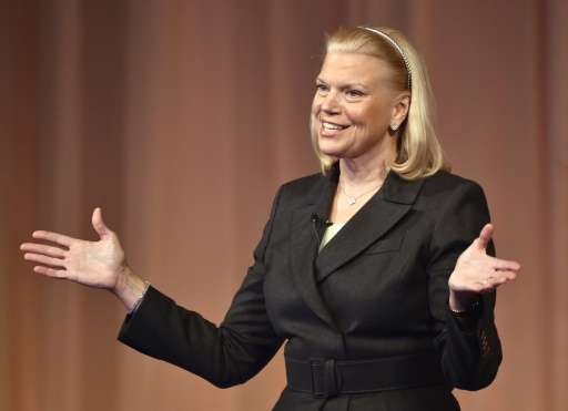 IBM Corporation Chairman Virginia Rometty, pictured on November 11, 2014, played down an earnings miss that hammered the technol