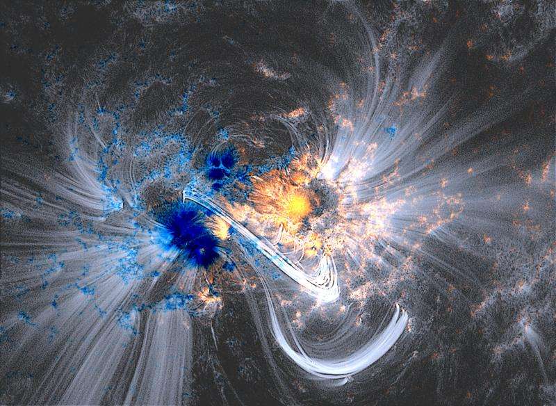 Image: Coronal loops over a sunspot group