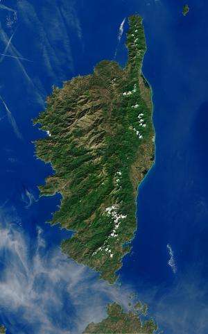 Image: Corsican waters from space