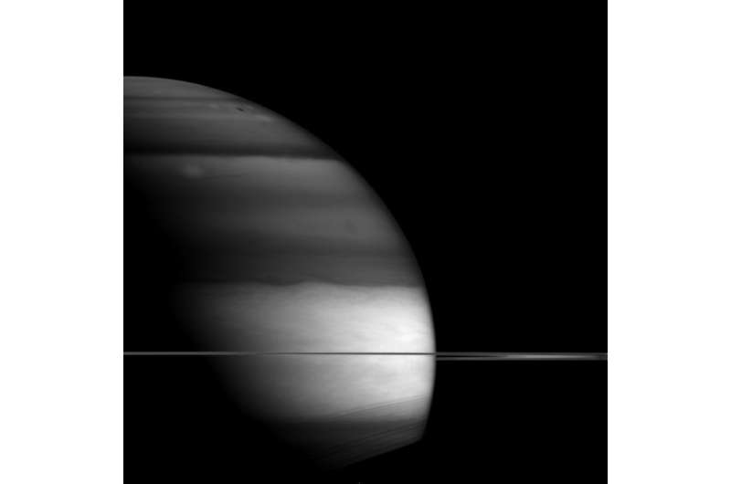 Image: Darkness descending on Saturn
