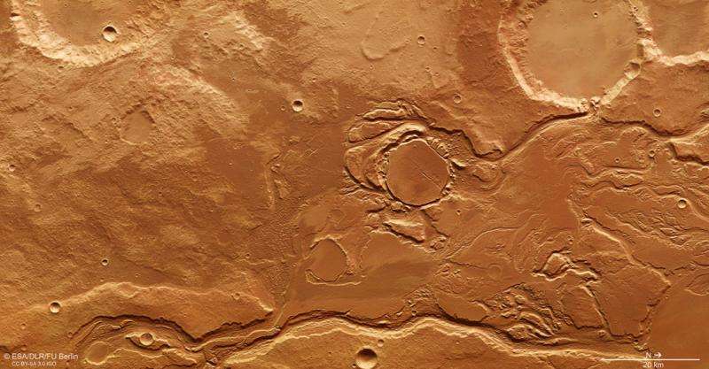 Image: Flash floods in Mangala Valles via Mars Express orbiter