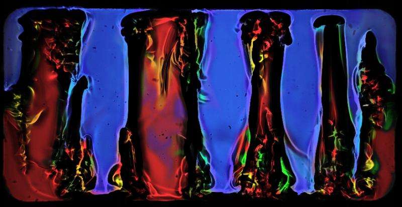 Image: How liquids of different densities behave in weightlessness