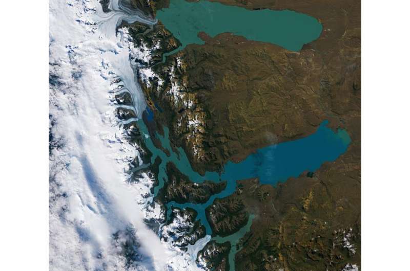 Image: Los Glaciares National Park, Argentina, from orbit