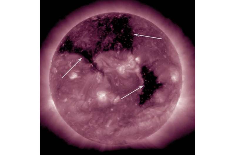 Image: SDO sees 3 coronal 'holes'
