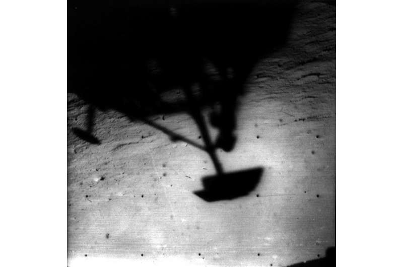 Image: Shadow of Surveyor 1 on the moon