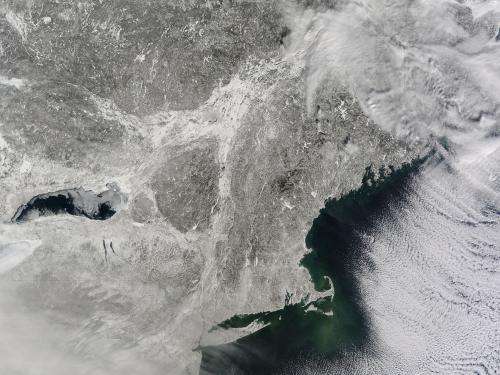 Image: Snow-covered northeastern United States