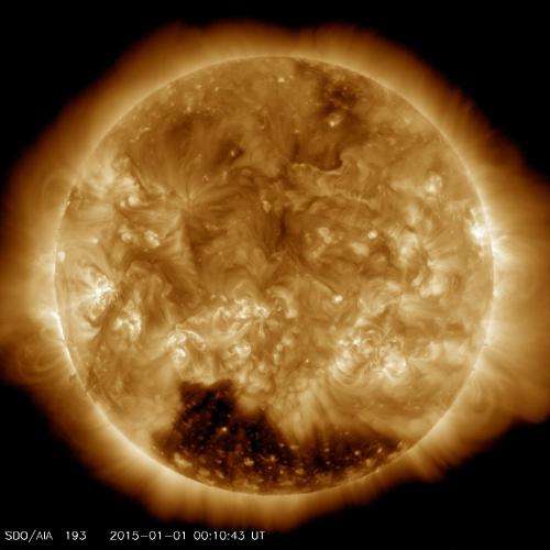 Image: Solar coronal hole welcomes the new year