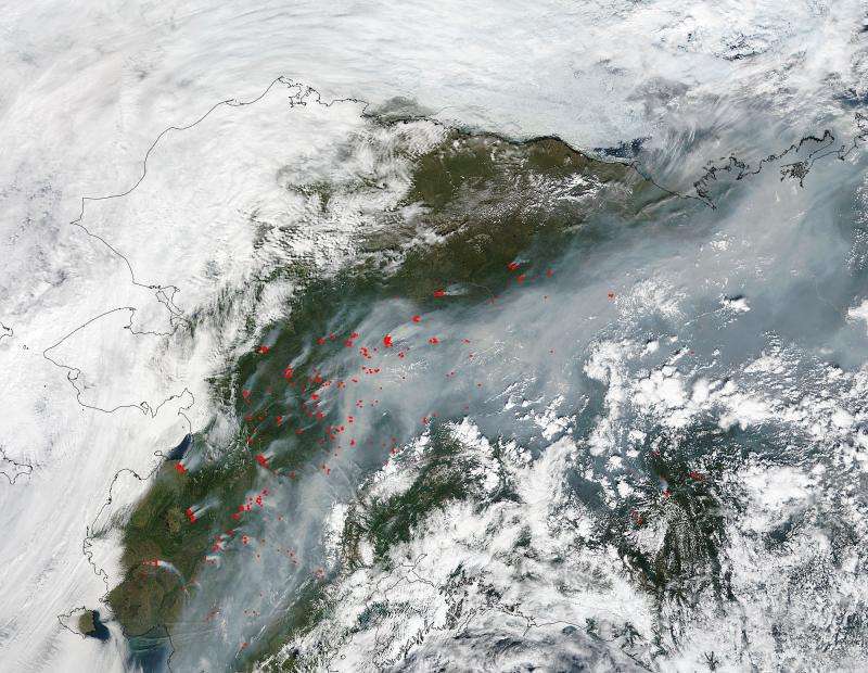 Image: Unusually large number of fires across Alaska