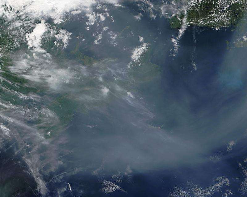 Image: Western wildfire smoke has drifted over the Atlantic