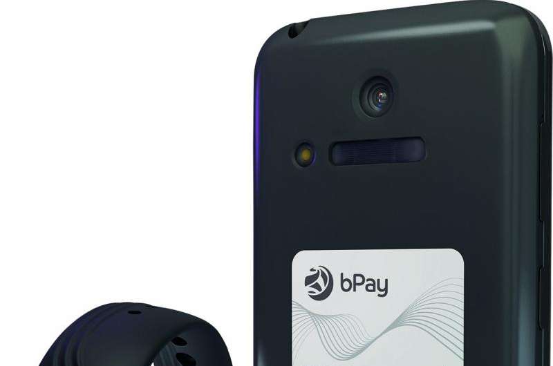 In the UK, bPay offers fob, band or sticker options