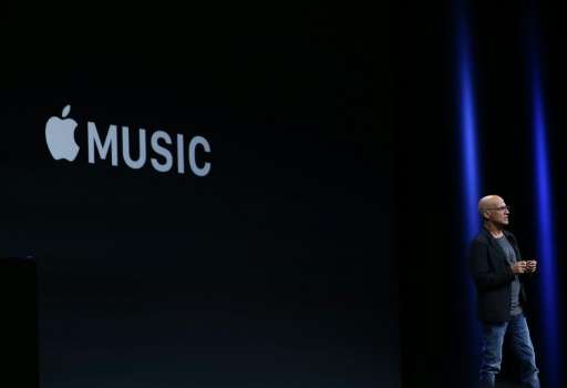 Jimmy Iovine announces Apple Music during Apple WWDC in San Francisco, California on June 8, 2015