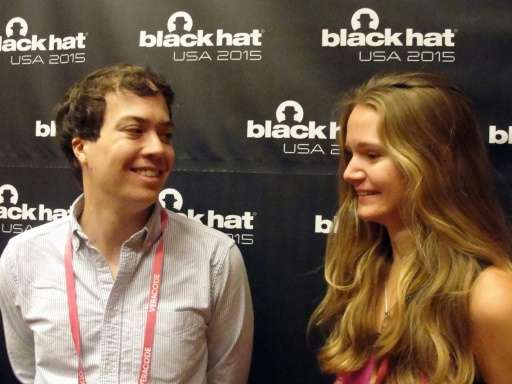 John Moore and Alexandrea Mellen attend a Black Hack computer security conference  on August 6, 2015 in Las Vegas, Nevada