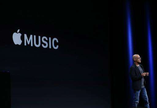 Johnny Iovine announces Apple Music during Apple WWDC on June 8, 2015 in San Francisco, California