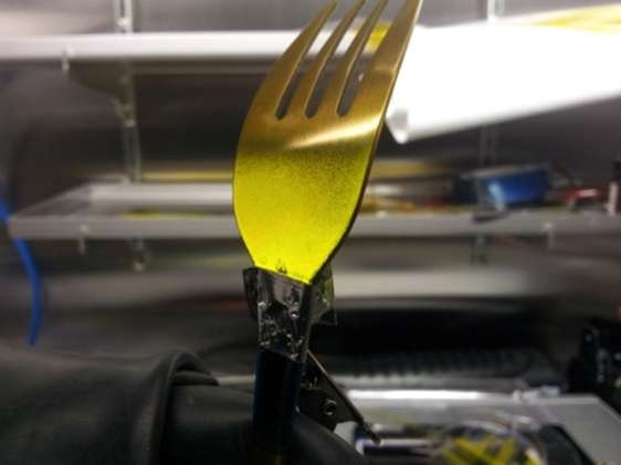 Light-emitting fork made with sprayed LEC technology
