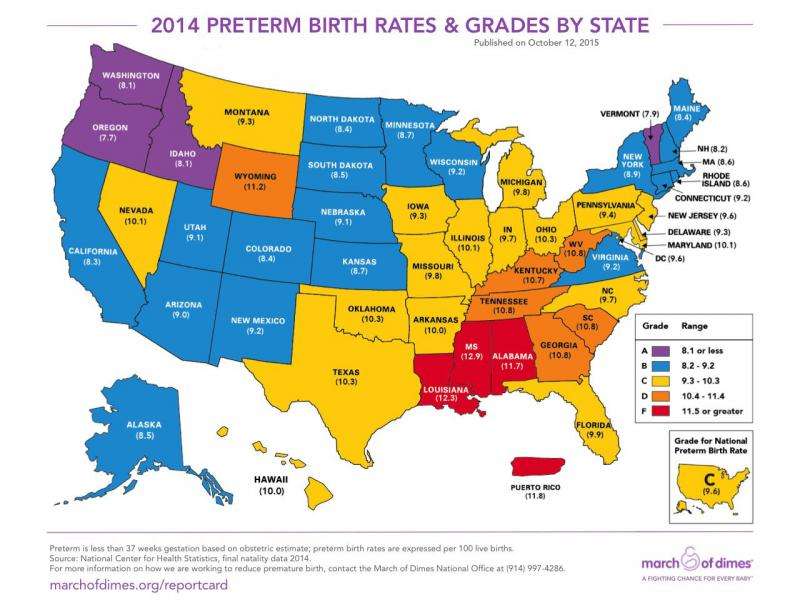 March of Dimes Premature Birth Report Card grades cities; focuses on racial disparities