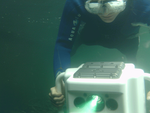 Measurement of components in 3D under water