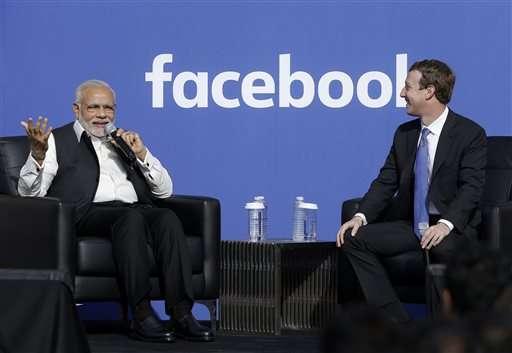 Modi touts social media, tech development in Facebook visit
