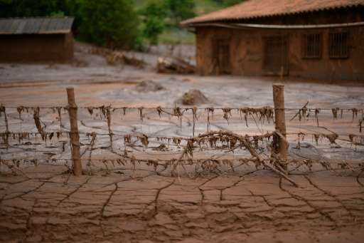 Mud-covered Paracatu de Baixo, buried by an avalanche of mud and mining sludge, is seen in Minas Gerais, Brazil, on November 9, 