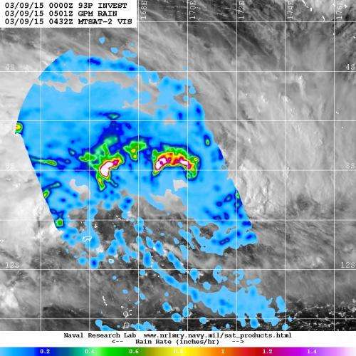NASA eyes rainfall in newly formed Tropical Cyclone Pam